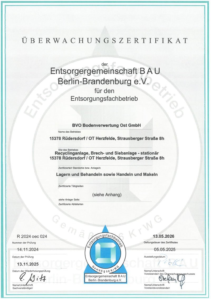 BVO: Schmuckzertifikat